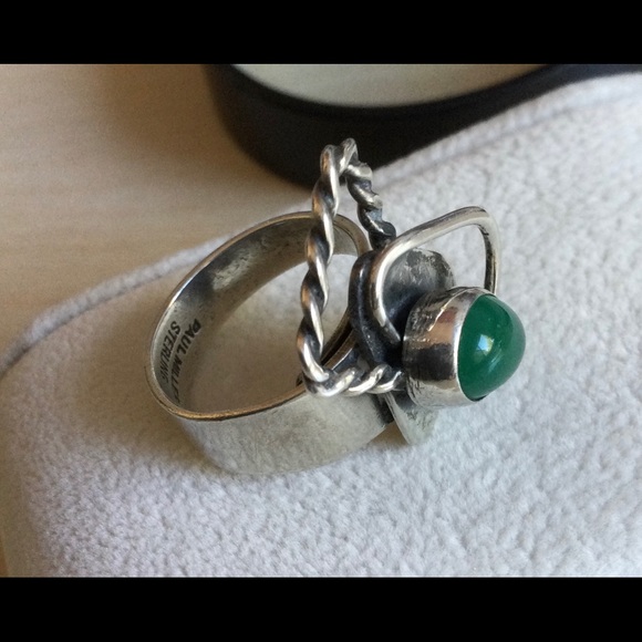 Paul Miller Mid Mod Chrysoprase w SS Ring - Picture 2 of 7